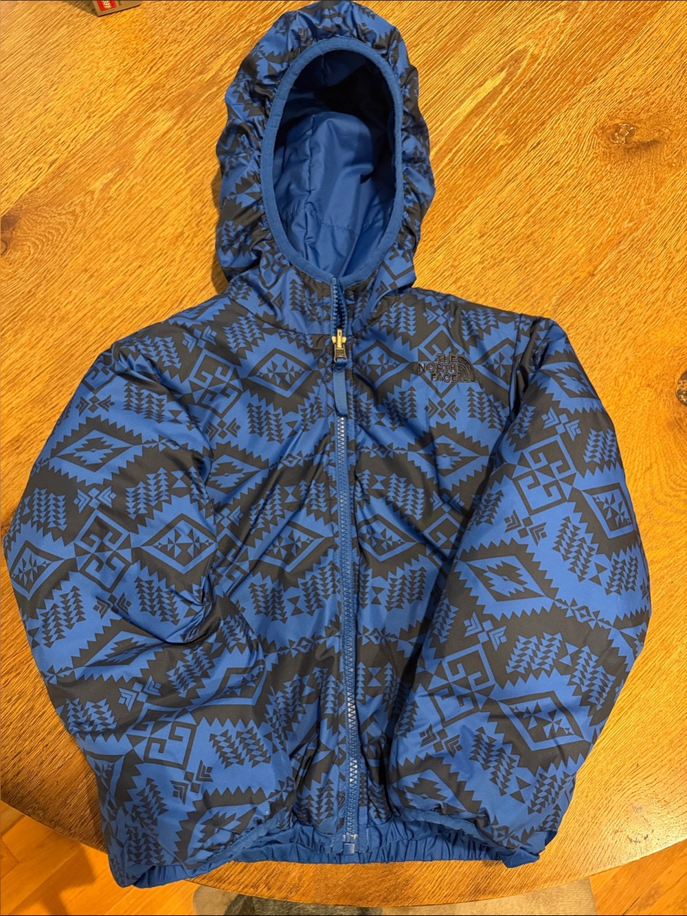 The North Face Kids Navy Hooded Puffer Jacket - Picture 3 of 9